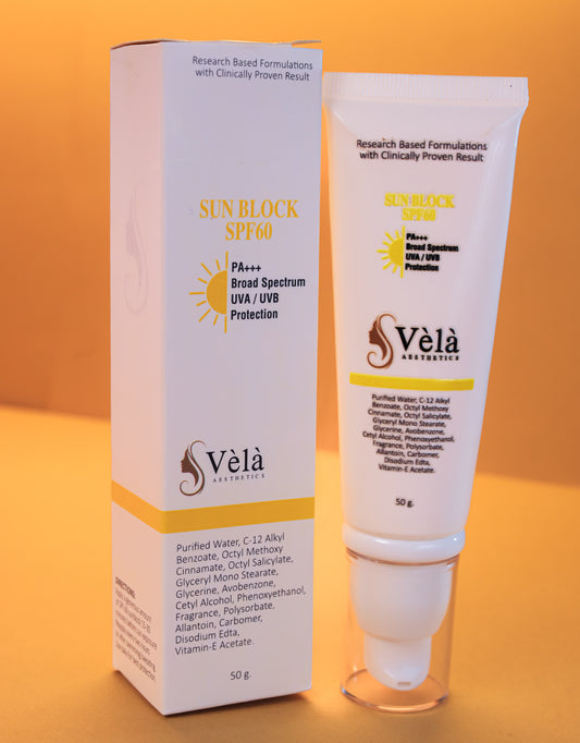 SUN BLOCK SPF60 PA+++ Broad Spectrum UVA/UVB Protection